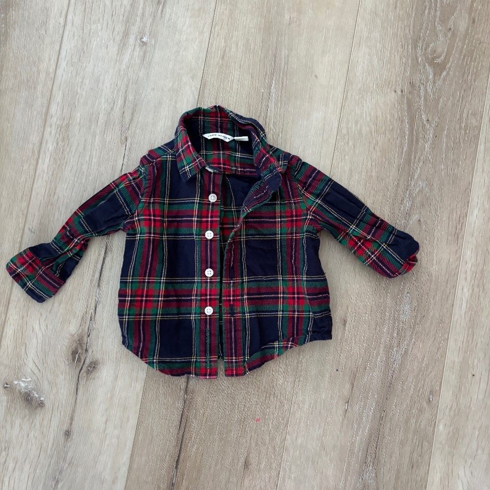 Janie and Jack Holiday plaid 3-6 months